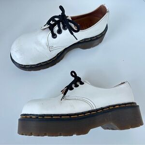 Vintage 90s Doc Dr. Martens White Chunky Platform Steel Toe Shoes England UK 6